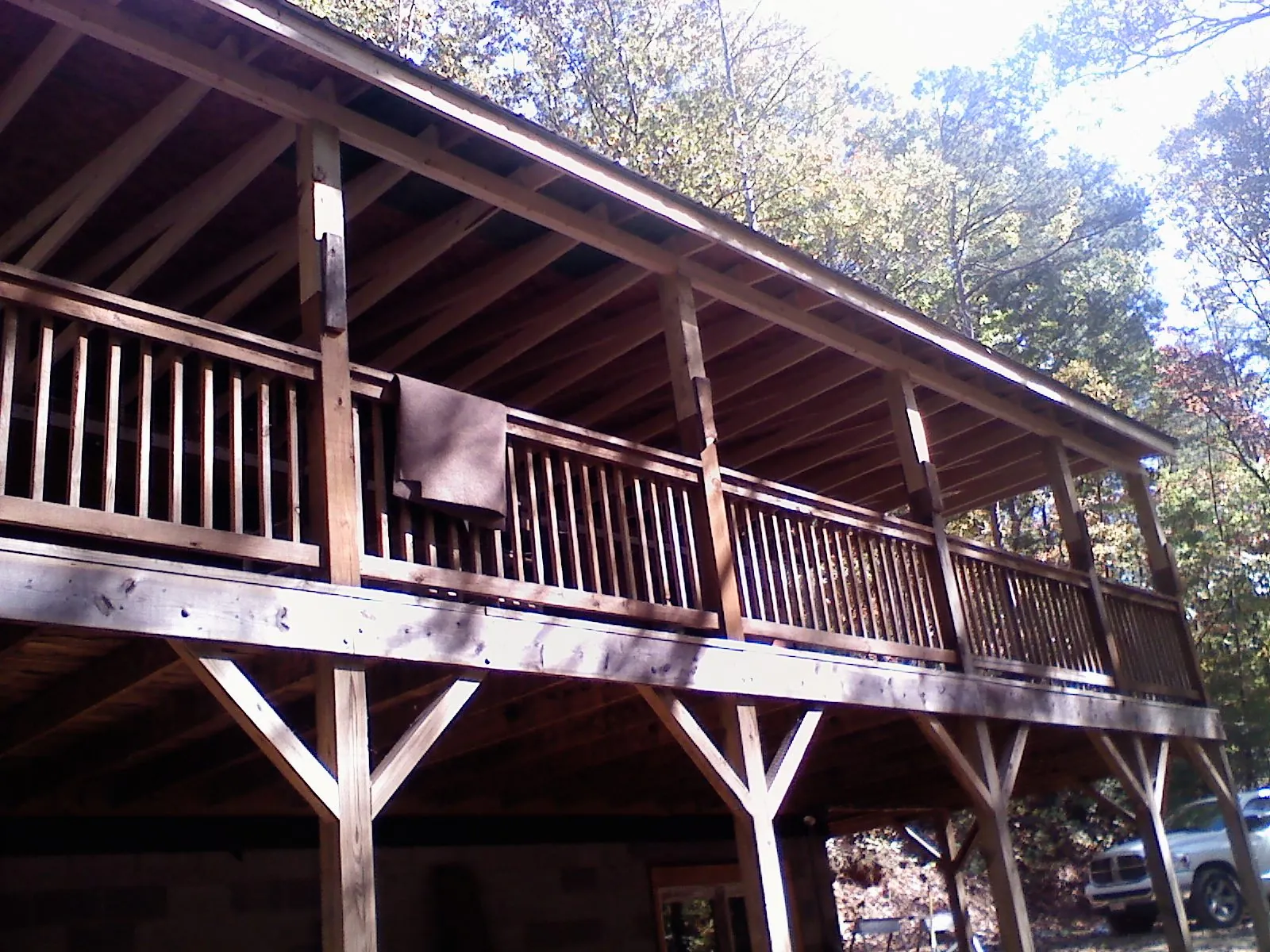 Timber framing under a new elevated porch and deck — Roof Leak Repair in Phillipsport by Roofing Brothers